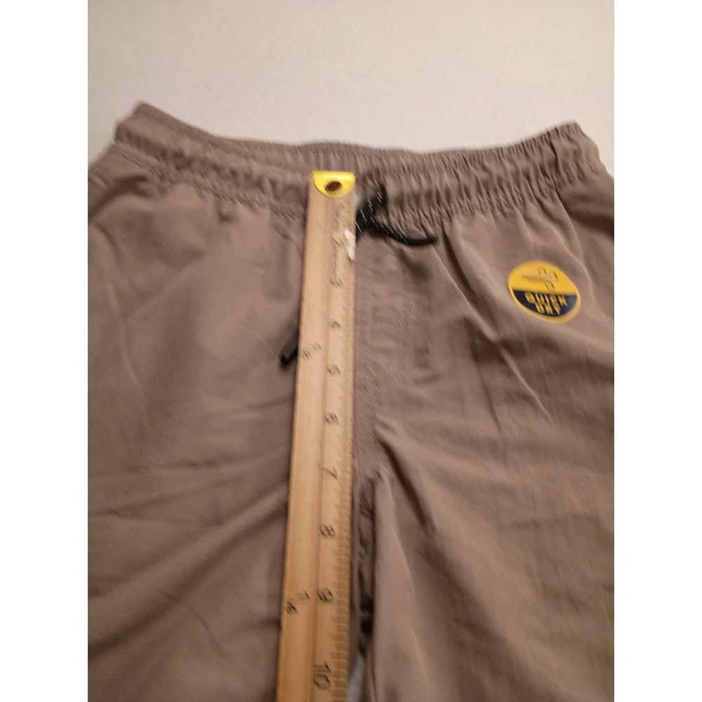 Quick Dry Performance Shorts Men's Tan Khaki Elastic Waist Drawstring Active NWT